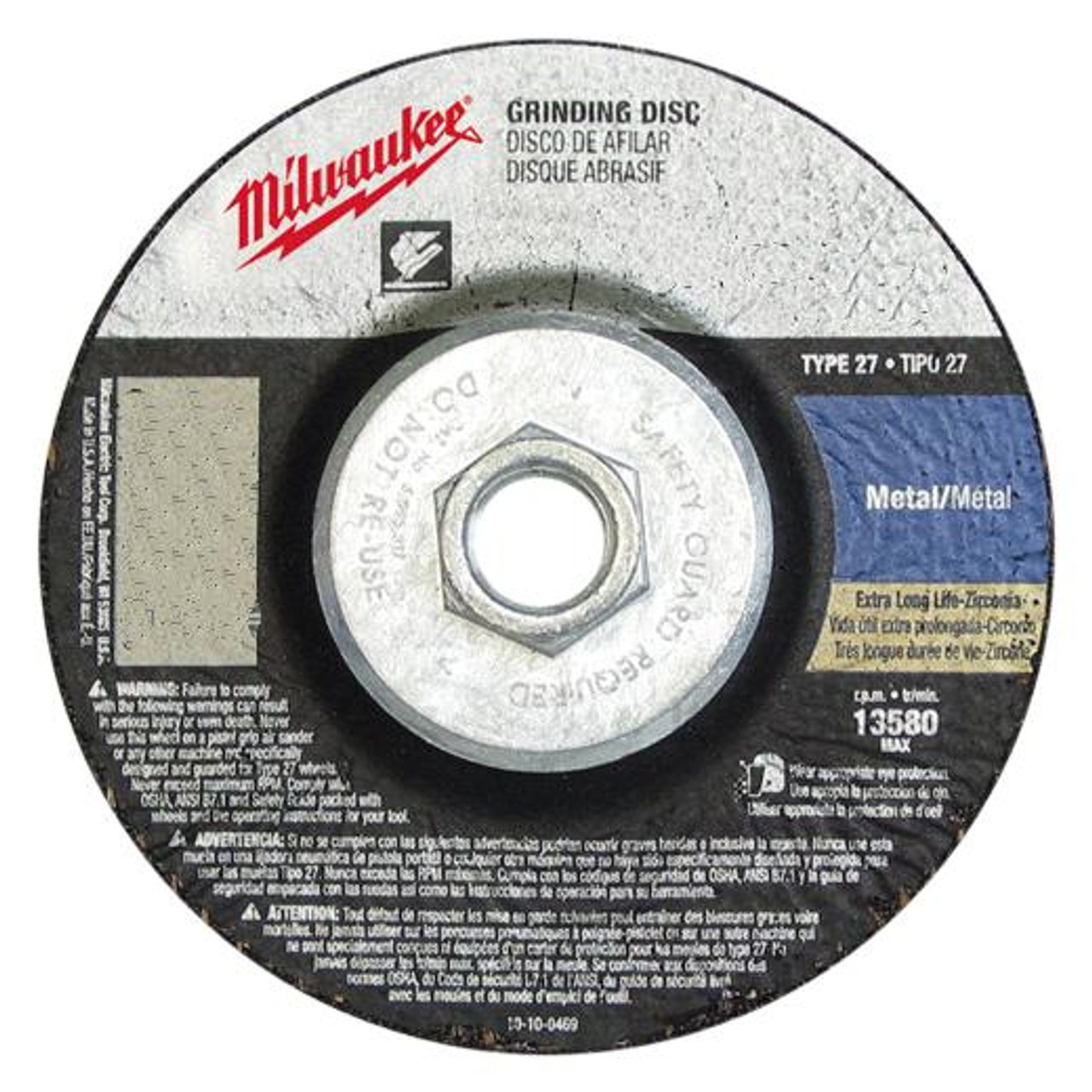 Milwaukee 49-94-7085 7 in x 1/4 in x 5/8-11 in Grinding Wheel Type 27
