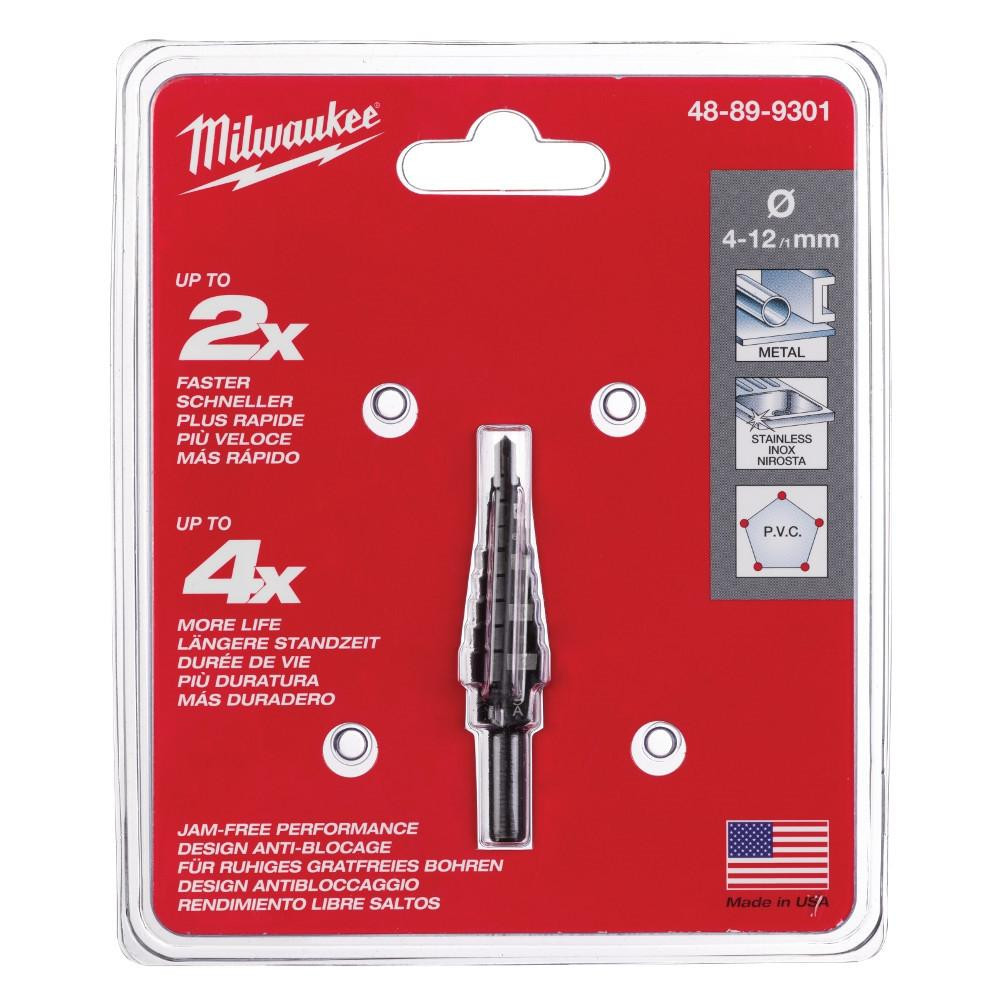48-89-9301 4-12mm - 9 Hole Size Step Drill Bit | Milwaukee