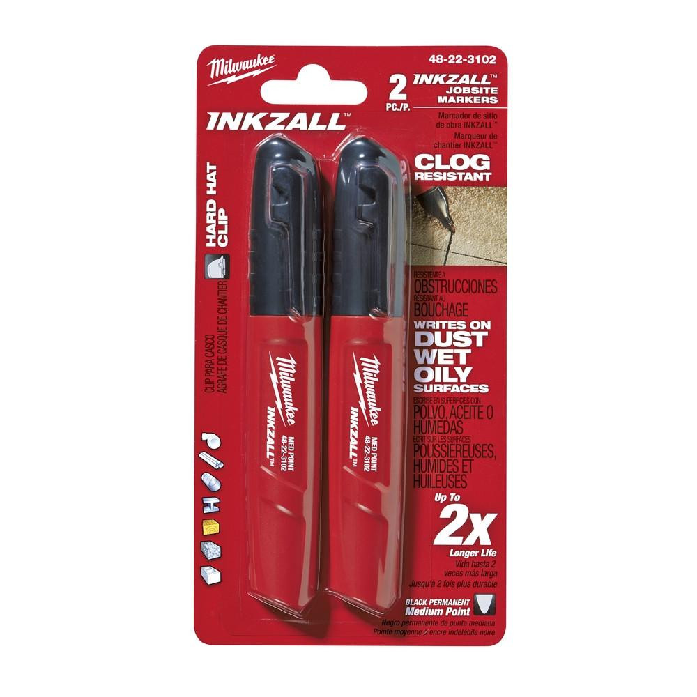 48-22-3102 INKZALL Black Marker 2 pk | Milwaukee Tool