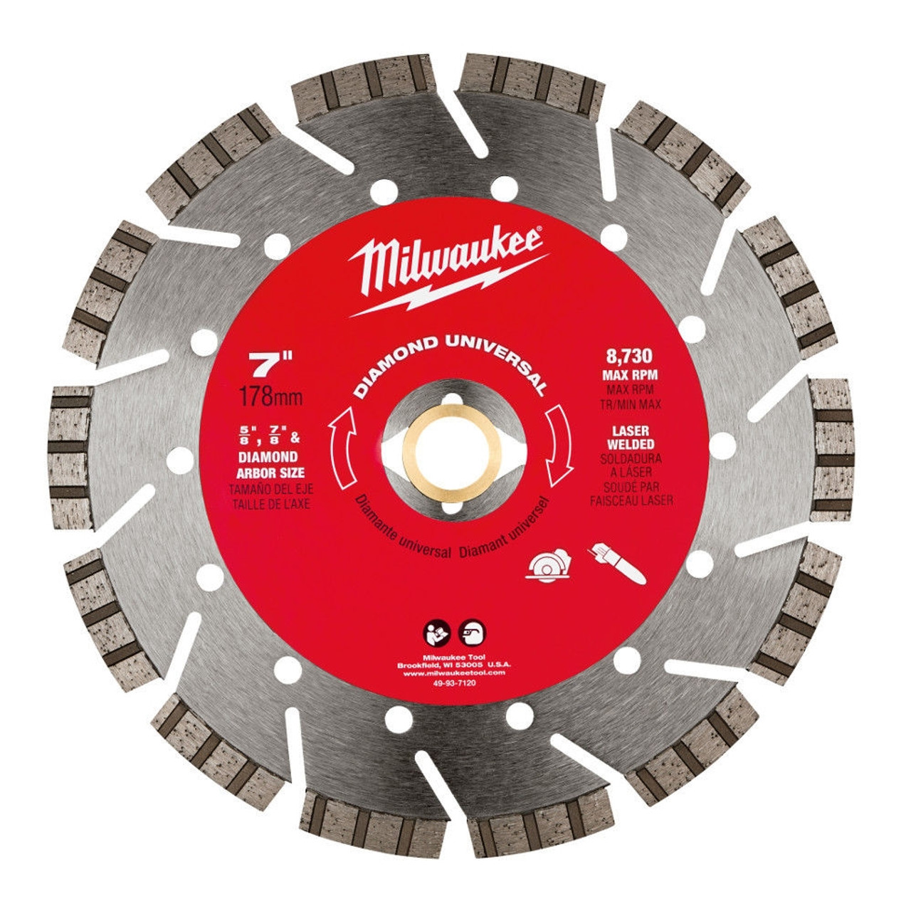 Milwaukee 49-93-7120 7 in. Diamond Universal Segmented-Turbo Saw Blade