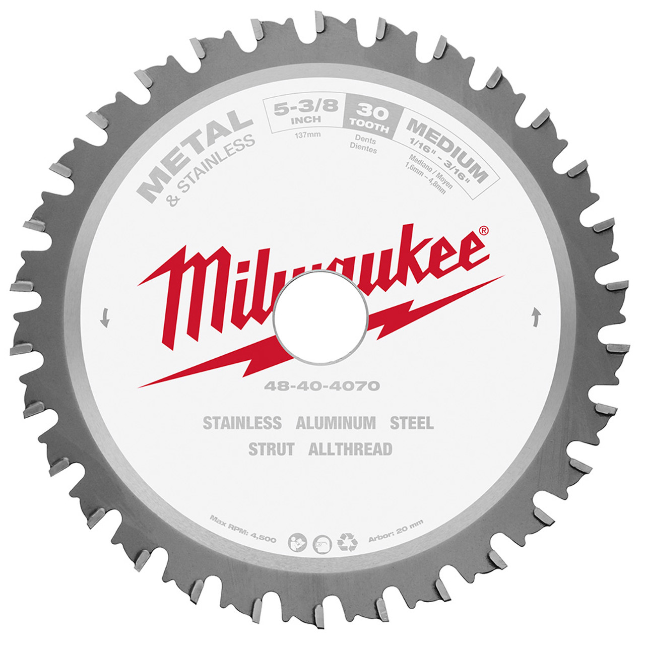 Milwaukee 48-40-4070 5-3/8 30 Teeth Ferrous Metal Circular Saw Blade