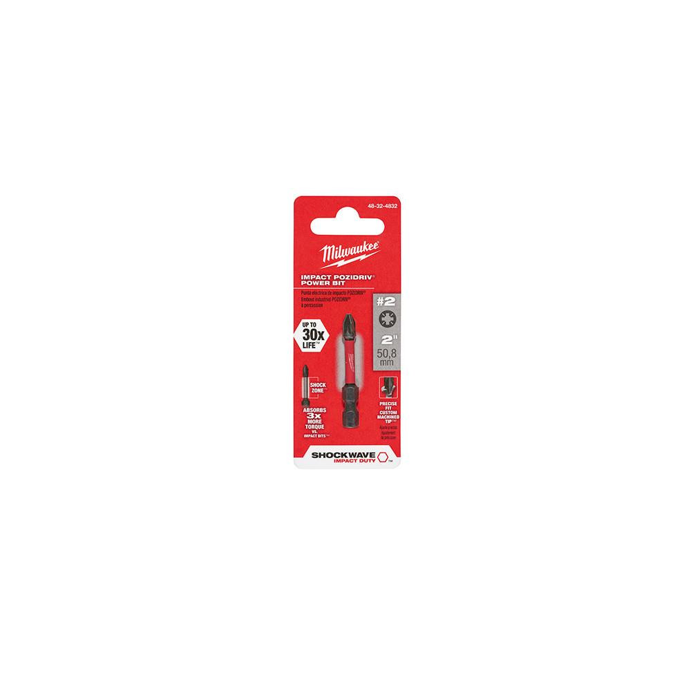 48-32-4832 Shockwave 2 in. Impact Pozidriv #2 Power Bit | Milwaukee