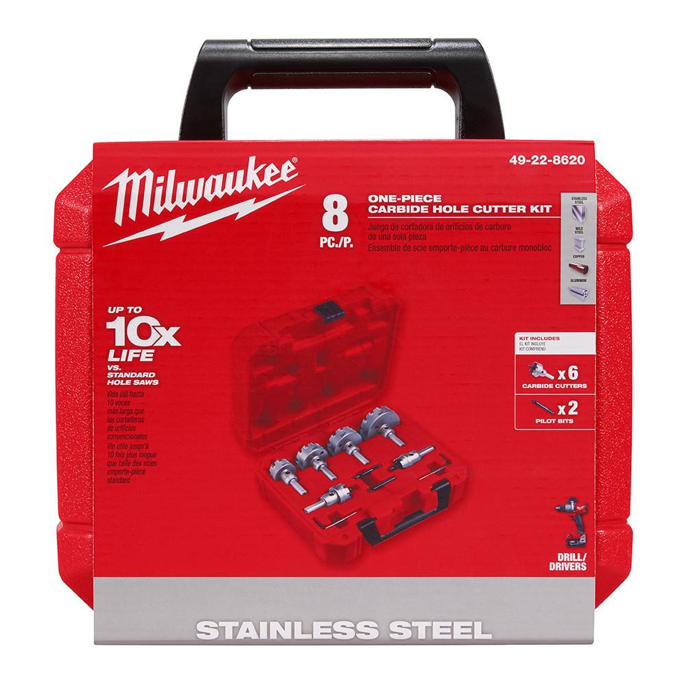 49-22-8620 One-Piece Carbide Hole Cutter Set: 8PC | Milwaukee