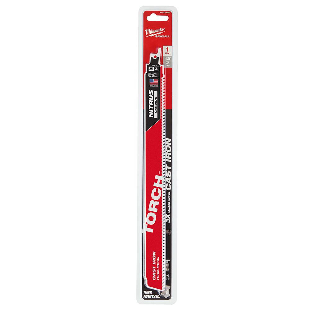 48-00-5263 12 in 7TPI TORCH w/ CARBIDE 1pk | Milwaukee Sawzall Blade