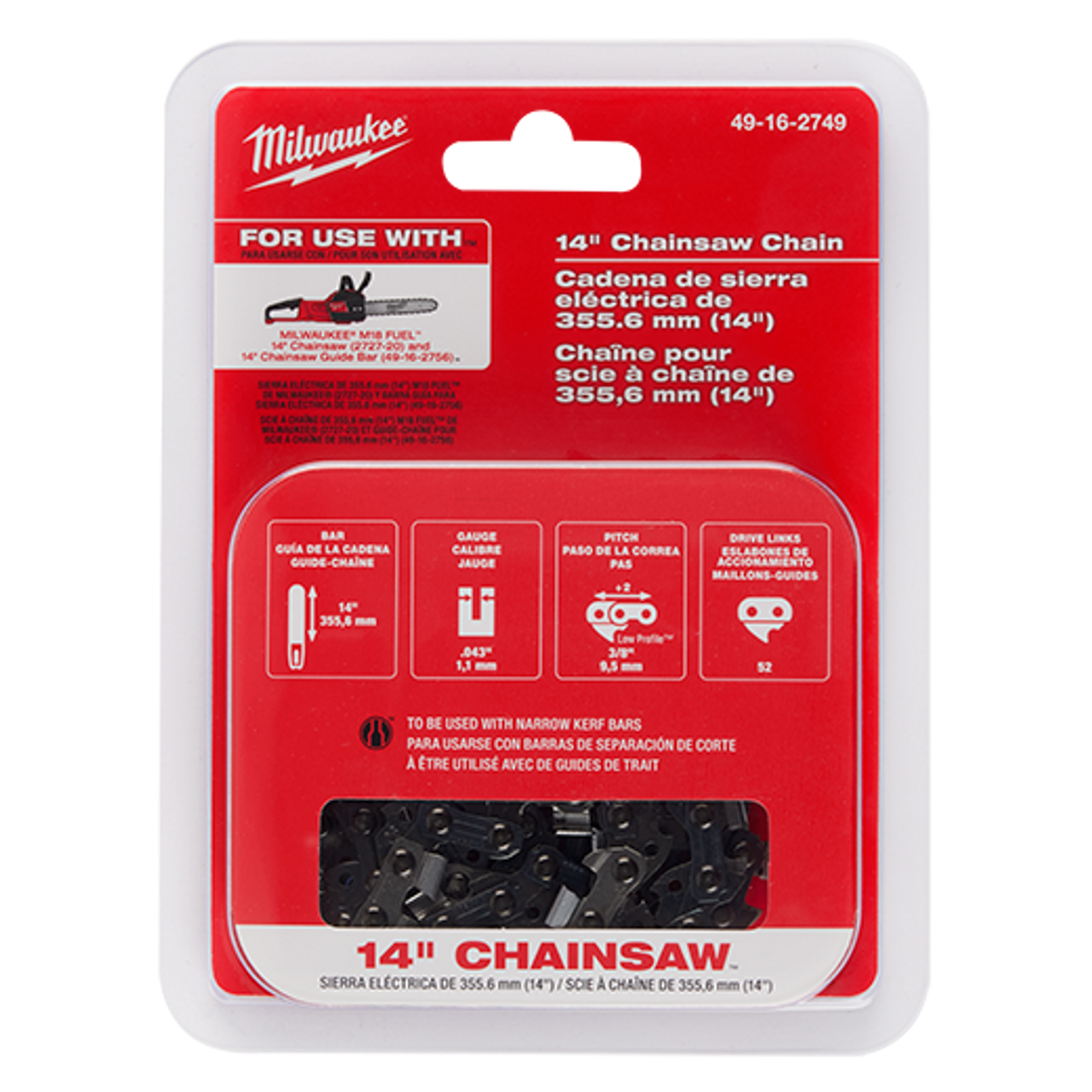 Milwaukee 49-16-2749 14 in. Chainsaw Chain