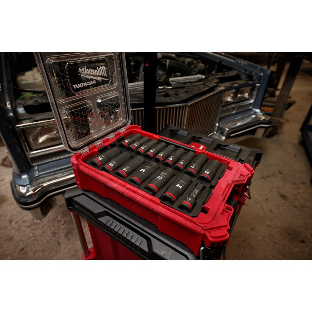 49-66-6803 1/2 Dr 16 pc Metric PACKOUT Set | Milwaukee