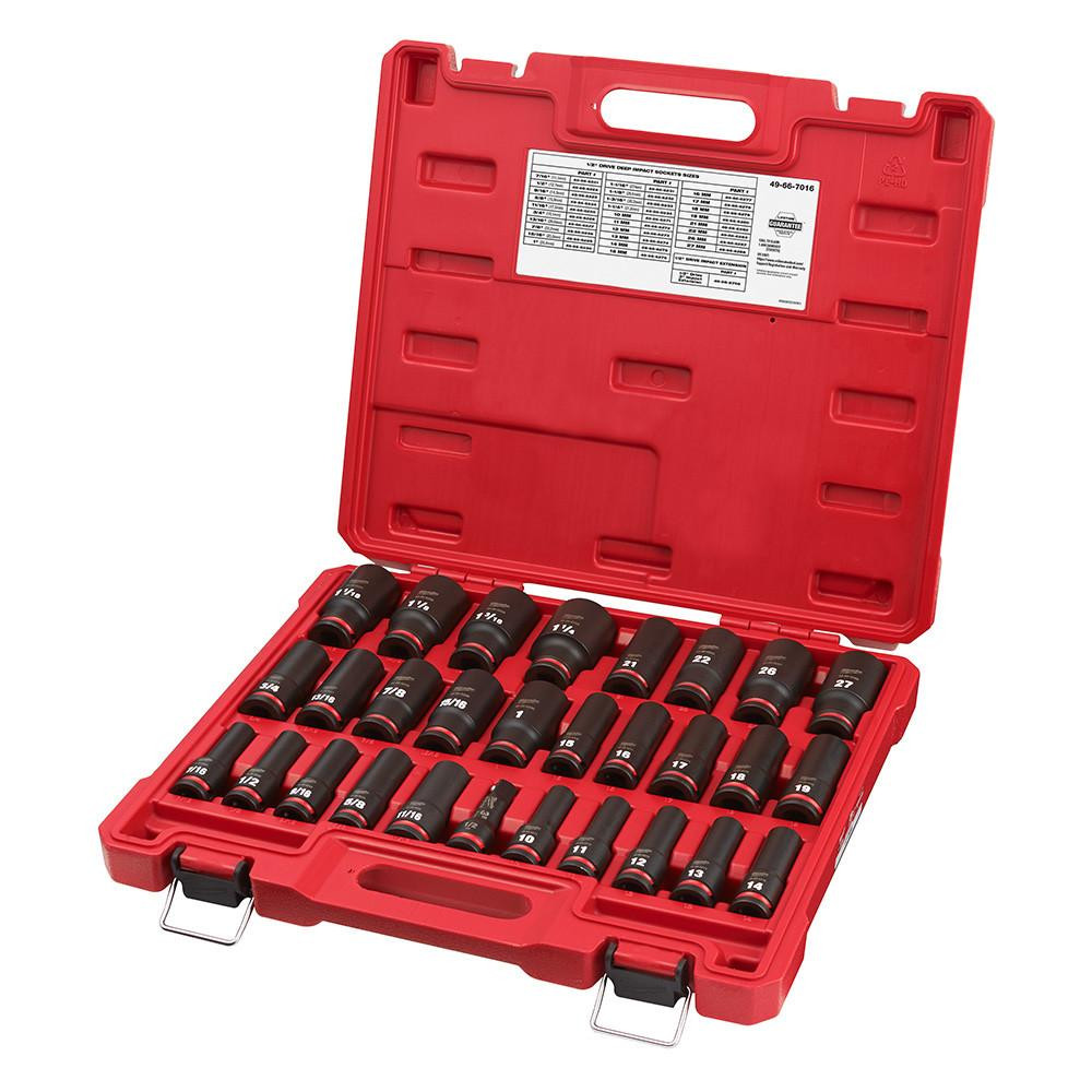 49-66-7016 29pc 1/2 Dr SAE/Metric Socket Set | Milwaukee
