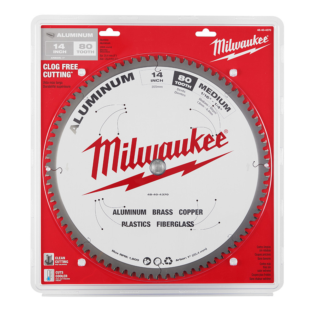 Milwaukee 48-40-4370 14 in. Aluminum Cutting Circular Saw Blade