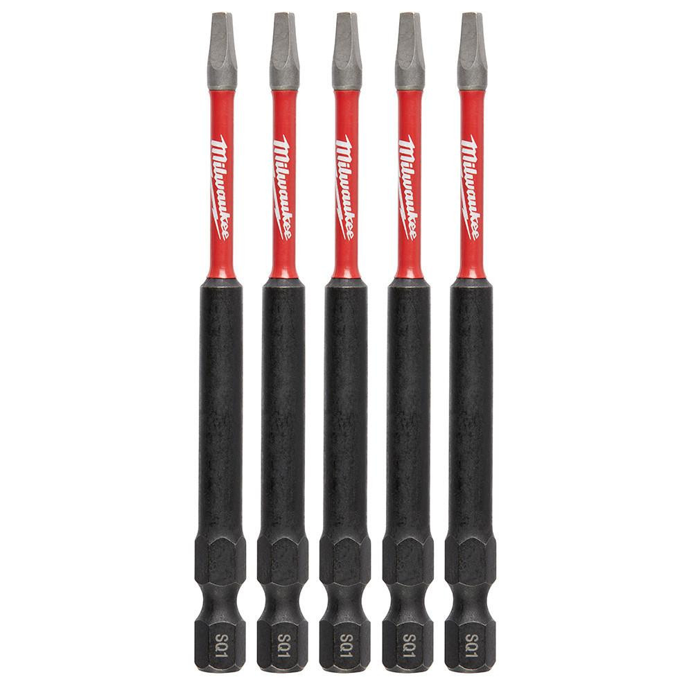Milwaukee 48-32-4575 SHOCKWAVE 3-1/2 Impact SQ #1 Bit 5 Pk