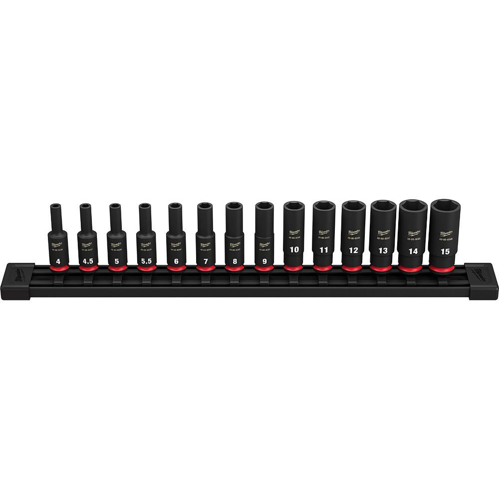 Milwaukee 49-66-7003 14 pc Impact Metric Deep Socket Set