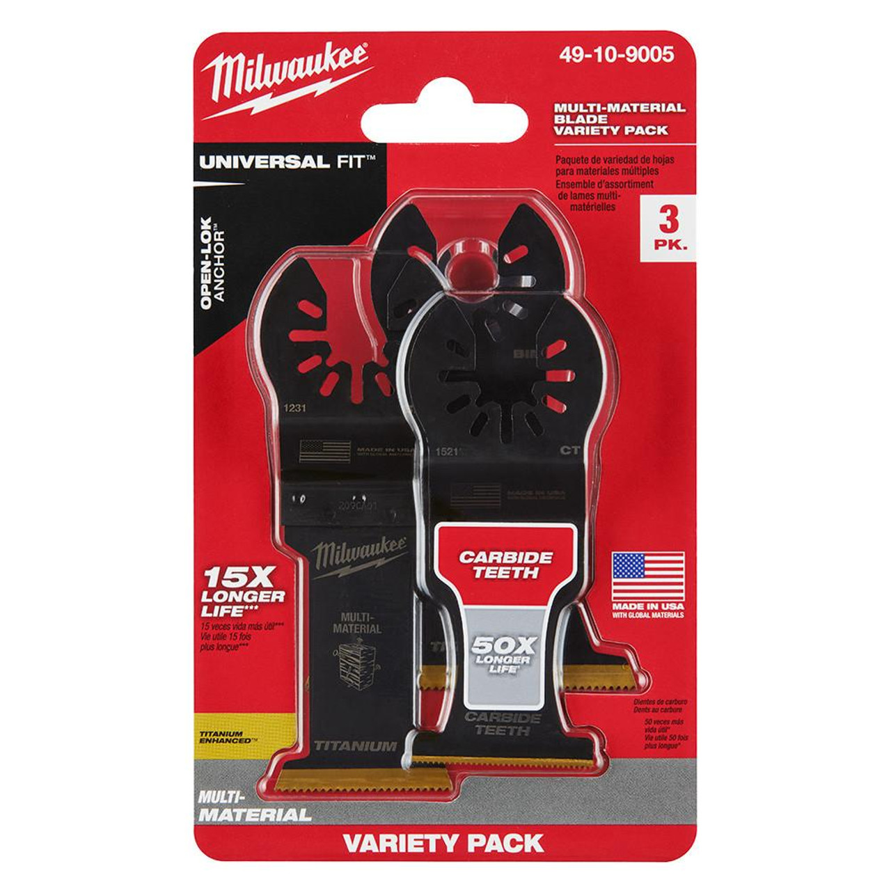 Milwaukee 49-10-9005 OPEN-LOK 3pc Blade Variety Pack