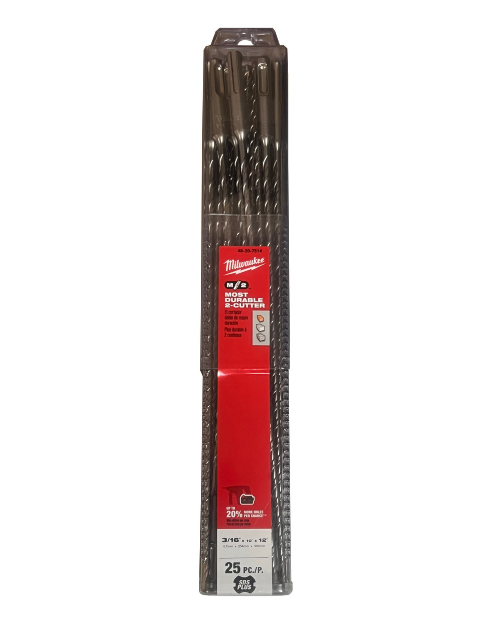 Milwaukee 48-20-7514 SDS-PLUS 2CT 3/16 x 10 x 12 25pk