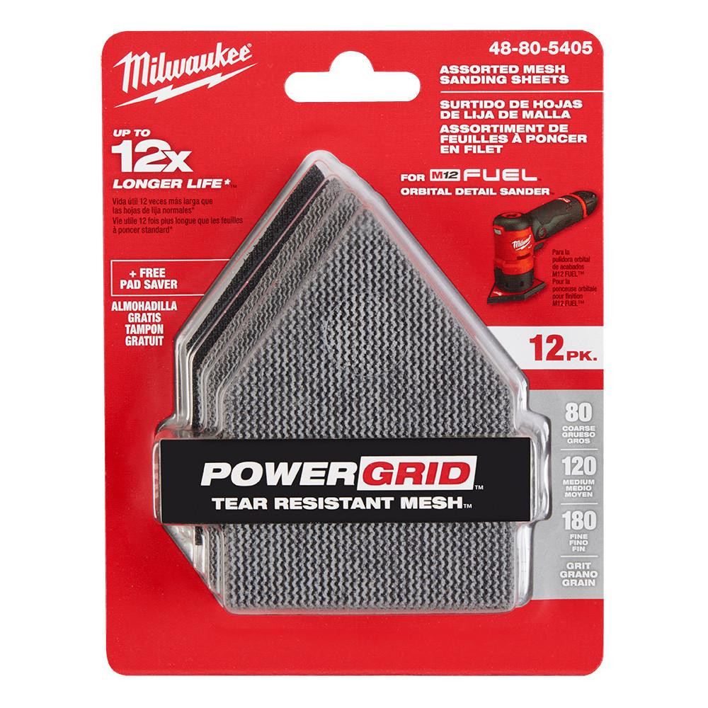 48-80-5405 Assorted Grit Mesh Sanding Sheets | Milwaukee