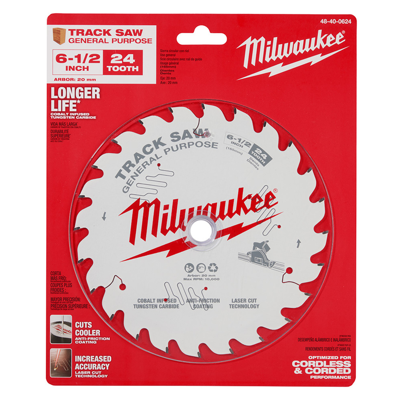 Milwaukee 48-40-0624 6-1/2 24T GP Track Saw Blade