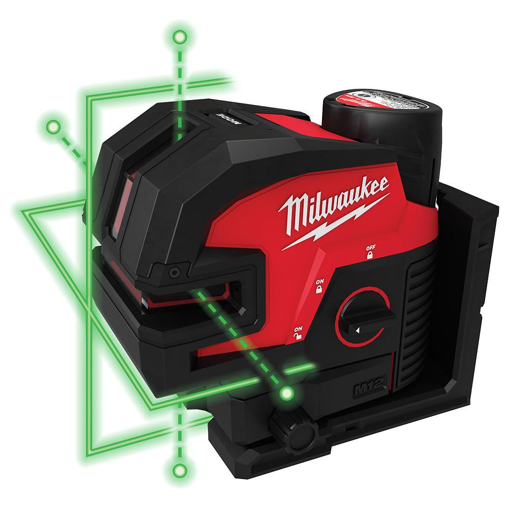 らいらいShop 3624-21 M12 Green Cross Line and 4-Points Laser | Milwaukee Tools