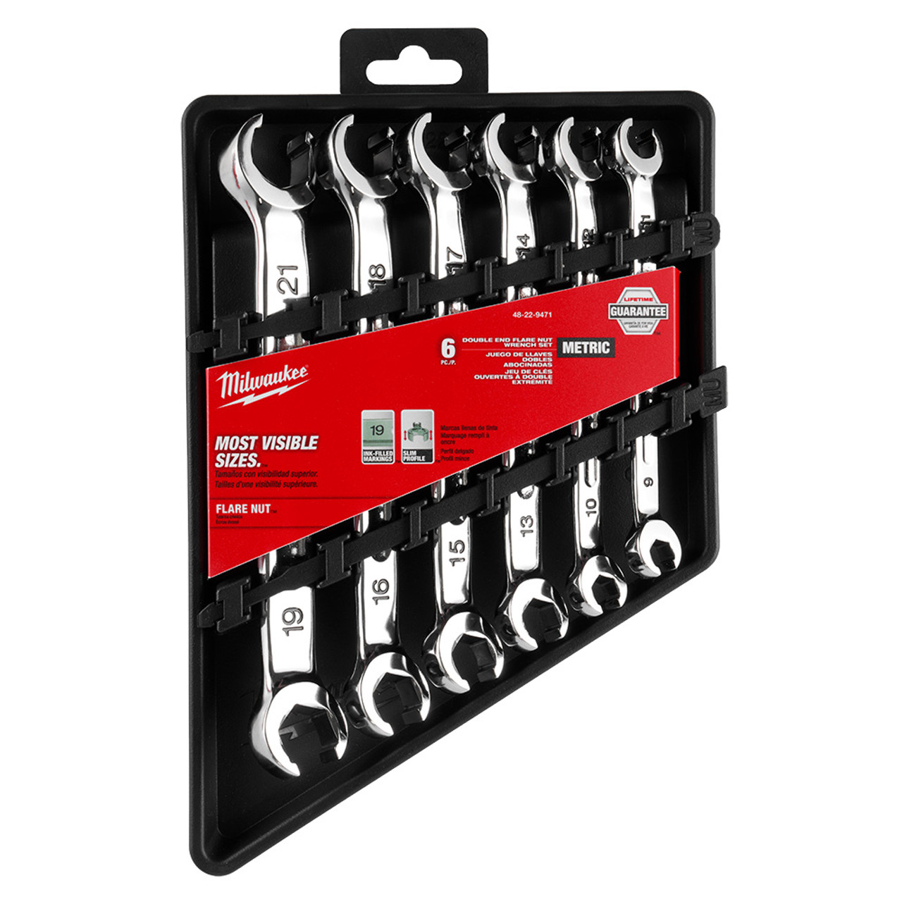 Milwaukee 48-22-9471 6pc Double End Flare Nut Wrench Set