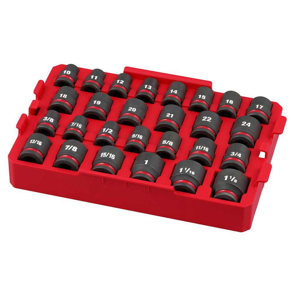 49-66-6819 Socket 1/2 Dr 27PC SAE TRAY Set | Milwaukee