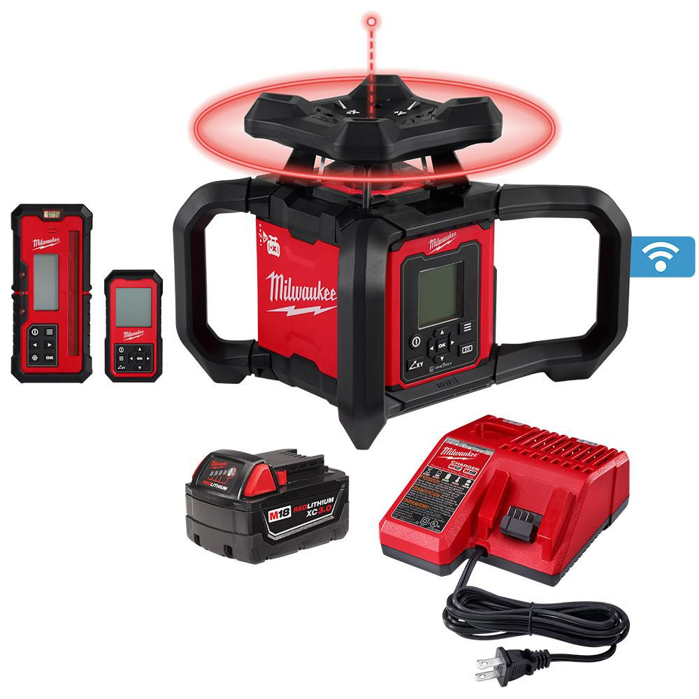 3704-21 M18 Red Exterior Rotary Laser Kit | Milwaukee Tools