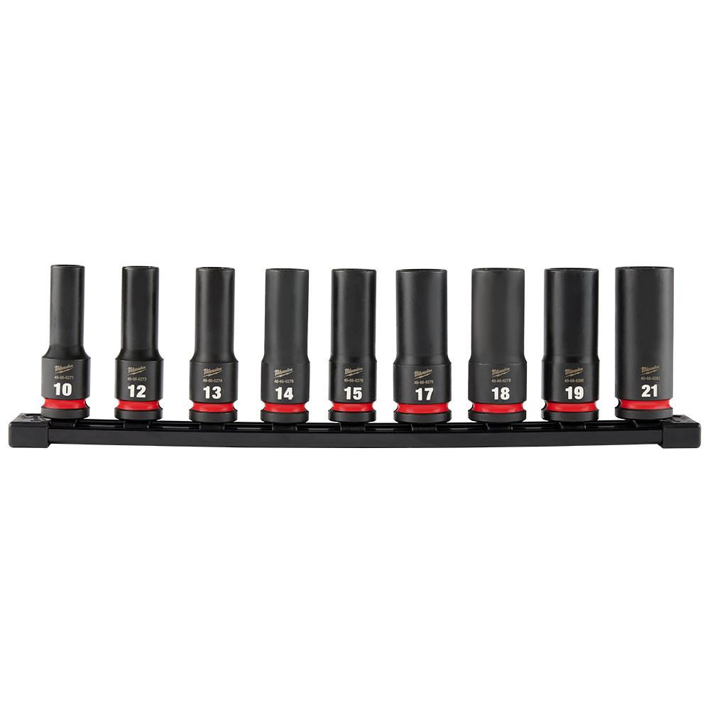 49-66-7032 9PC Impact Duty 1/2 Socket Set | Milwaukee
