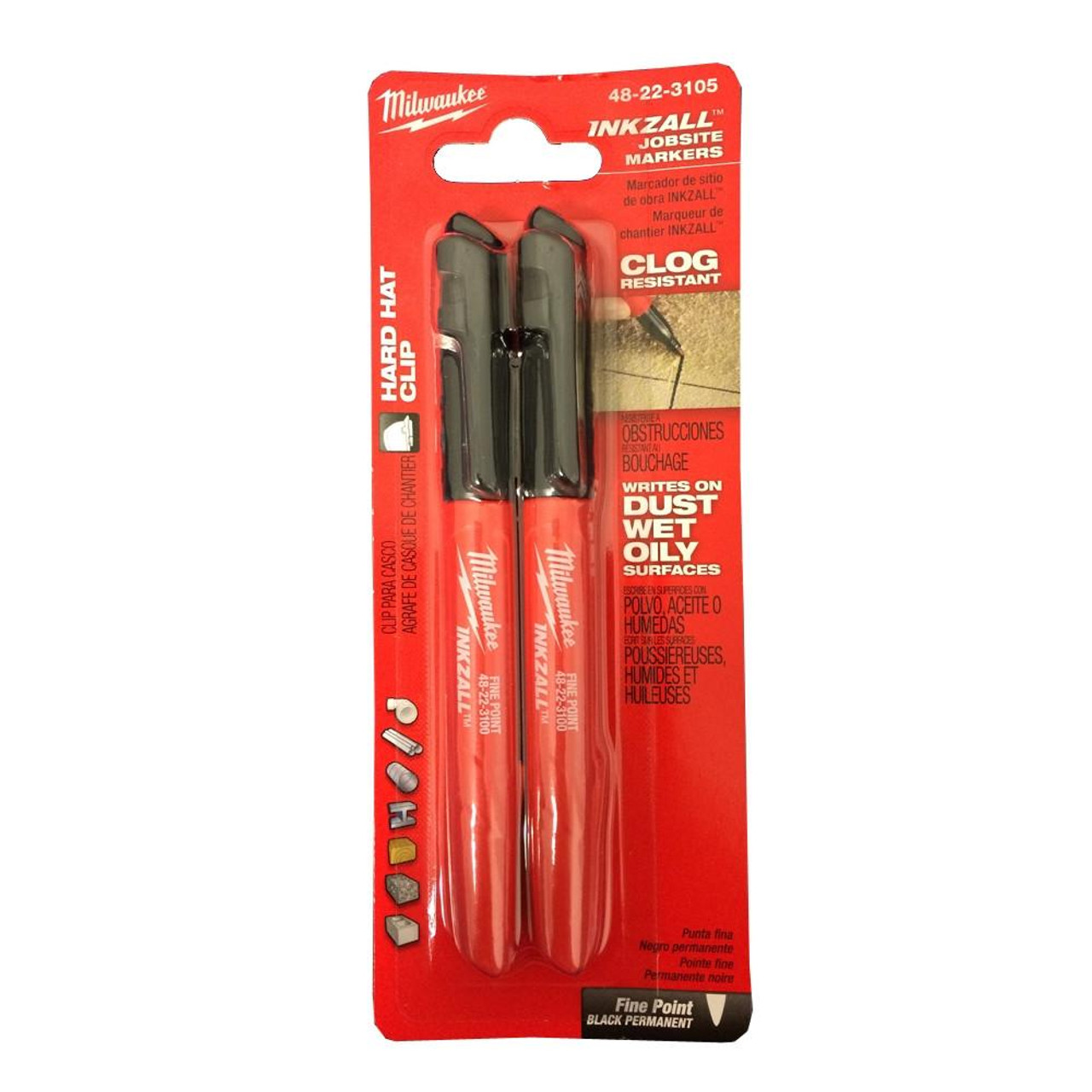 Milwaukee 48-22-3105 Inkzall Fine Point Black Marker (2-Pack)