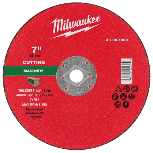 Milwaukee 49-94-1920 7 x 1/8 x 5/8 DKO Masonry Cut Off Wheel -Type 1 10pk