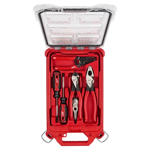 Milwaukee MT500-6P 6 pc Dipped Grip Pliers, Wire Stripper and Screwdrivers Set w/ PACKOUT