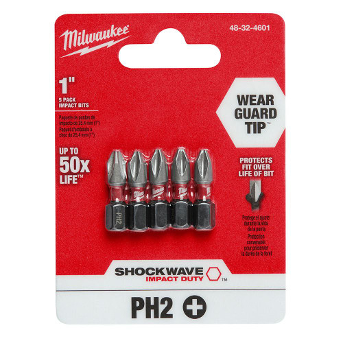 ブライスアウトフイット(min) 48-32-4601 #2 Phillips Shockwave 1 in. Insert Bits 5 pk
