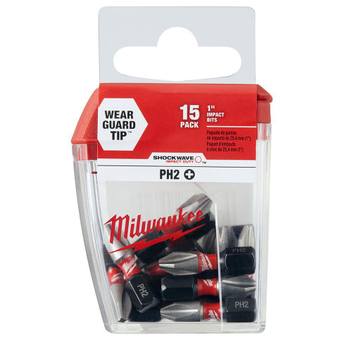 48-32-5003 #2 Phillips Shockwave 1 in. Insert Bit (15 Pack