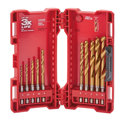 Milwaukee 48-89-4859 Metric SHOCKWAVE Titanium RED HELIX Kit 10 pc.