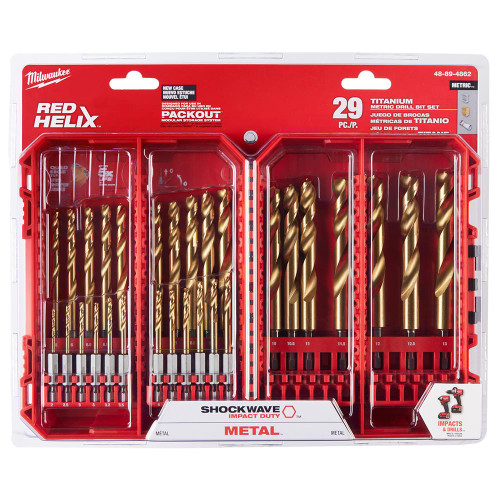 48-89-4862 Metric SHOCKWAVE Titanium RED HELIX Kit 29 pc. | Milwaukee