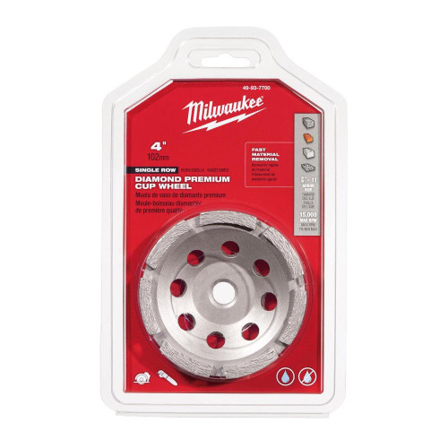 49-93-7700 4 in. Diamond Cup Wheel Single Row | Milwaukee
