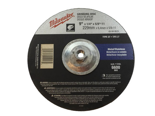 49-94-9025 9 in x 1/4 in x 5/8-11 in Grinding Wheel Type 27