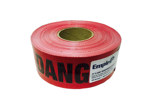 Empire 76-1004 Reinforced Danger Tape  Red 3 in. x 500 ft.