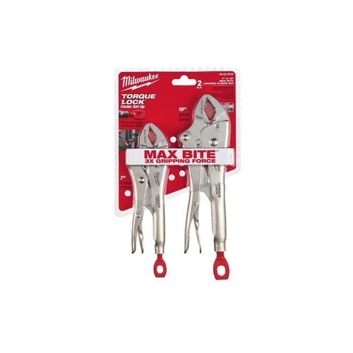 48-22-3702 2 pc. 7 & 10 in. Curved Jaw Locking Pliers with | Milwaukee
