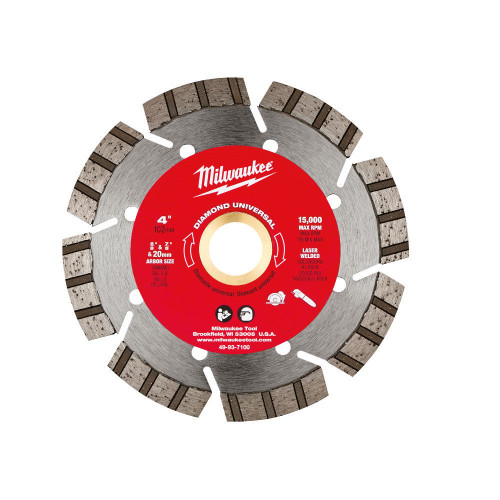 Milwaukee 49-93-7100 4 in. Diamond Universal Segmented-Turbo Saw Blade