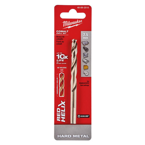 48-89-2518 7.5 mm RED HELIX Cobalt Drill Bit - Metric | Milwaukee