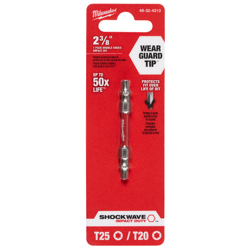 Milwaukee 48-32-4313 SHOCKWAVE T20/T25 Impact Double Ended Bit
