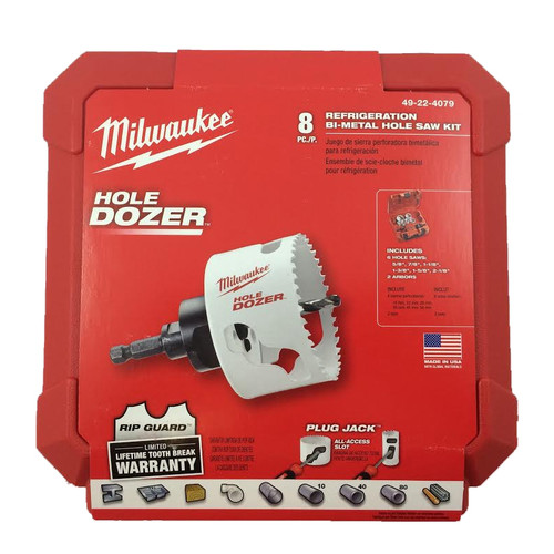 Milwaukee 49-22-4079 8 pc Refrigeration Bi-Metal Hole Saw Kit