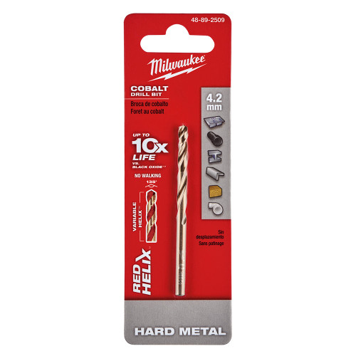 Milwaukee 48-89-2509 4.2 mm RED HELIX Cobalt Drill Bit - Metric