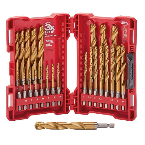 48-89-4861 Titanium Coated Drill Bit Kit 25pc | Milwaukee