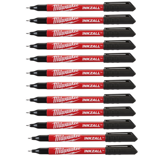 Milwaukee INKZALL Large Chisel Tip Markers Black, Red, Blue - BC Fasteners  & Tools