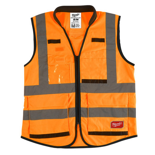 Milwaukee 48-73-5051 High Visibility Orange Performance Safety Vest - S/M