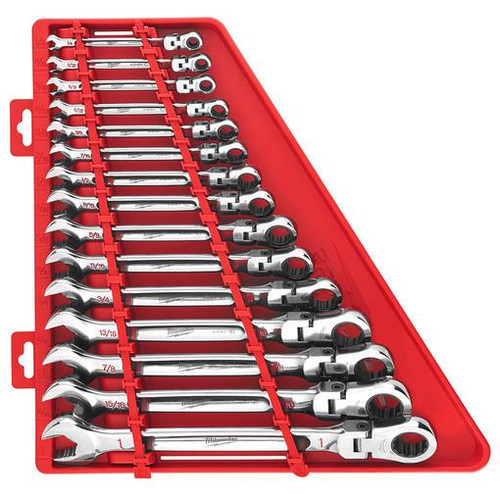 48-22-9413 15pc Flex Head Ratcheting Combination Wrench Set SAE