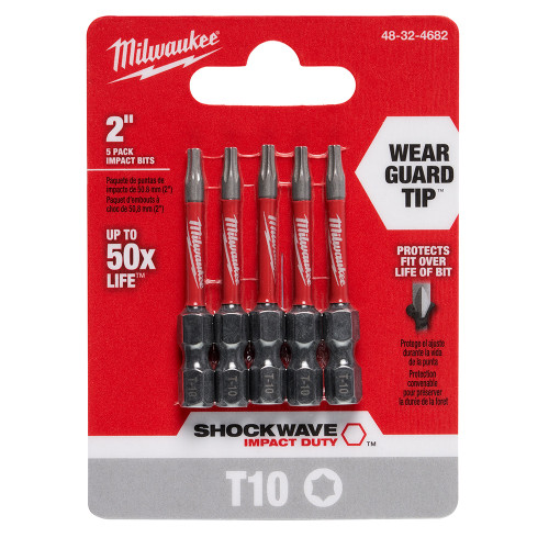 Milwaukee 48-32-4682 SHOCKWAVE 2 in. T10 Impact Bit 5PK