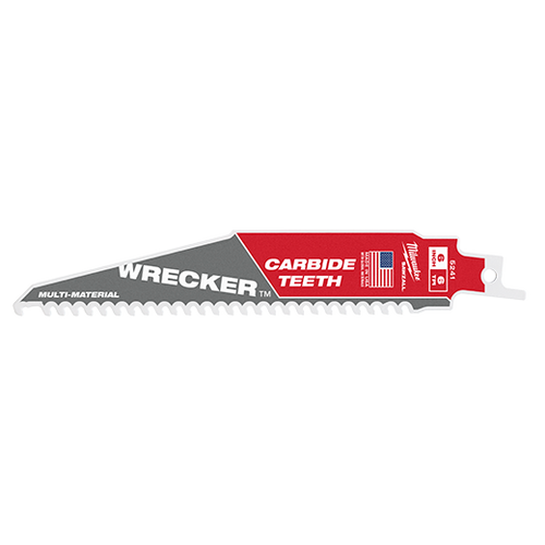Milwaukee 48-00-5241 6 in. 6 TPI THE WRECKER w/ Carbide Teeth SAWZALL Blade 1PK