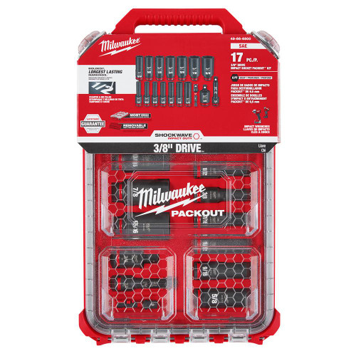 49-66-6800 Impact 3/8 Dr 17 pc SAE PACKOUT Set | Milwaukee