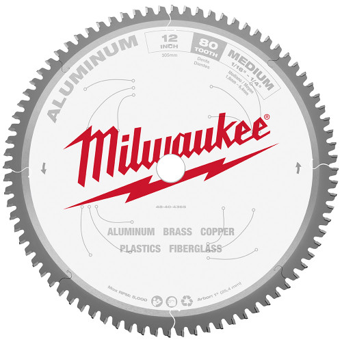 Milwaukee 48-40-4365 12 in. Aluminum Cutting Circular Saw Blade