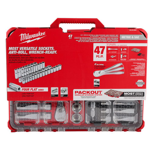 48-22-9487 47pc 1/2 Drive Ratchet - Socket Set | Milwaukee Tool
