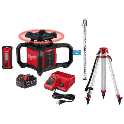3701-21T Red Exterior Rotary Laser Level Kit | Milwaukee Tools