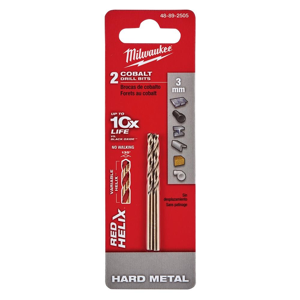 48-89-2505 3 mm RED HELIX Cobalt Drill Bits - Metric | Milwaukee